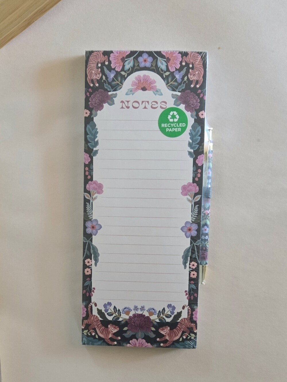 Clementine Tiger Floral Lined Notepad with Pen